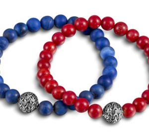 John Hardy : bracelets en lapis lazuli et en corail rouge pour l'été 2015