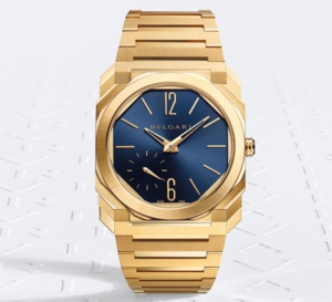 Bulgari Octo Finissimo : splendide en or jaune et cadran bleu et "vintage-like" en acier sur cadran saumon