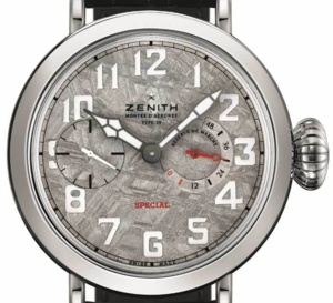 Zenith Pilot Type 20 Hommage à Louis Blériot : cadran météorite et boitier saphir