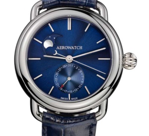 Aerowatch 1942 Phases de Lune Automatique : cadran bleu
