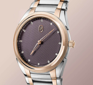 Parmigiani Fleurier Tonda PF : or rose, acier, cadran rubis et index diamants en 36 mm