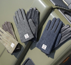 Les gants en cuir et Harris Tweed de chez Malfroid Paris