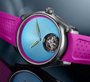 Bucherer Exclusive H. Moser &amp; Cie Pioneer Tourbillon Miami : comme un petit air de Miami Vice