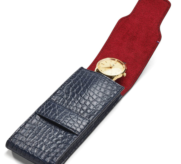L'étui "une montre" en alligator semi-mat de chez Jean Rousseau : so chic !