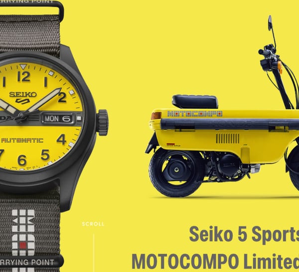 Seiko 5 Sports Motocompo : l'icône du scooter pliable japonais renaît au poignet