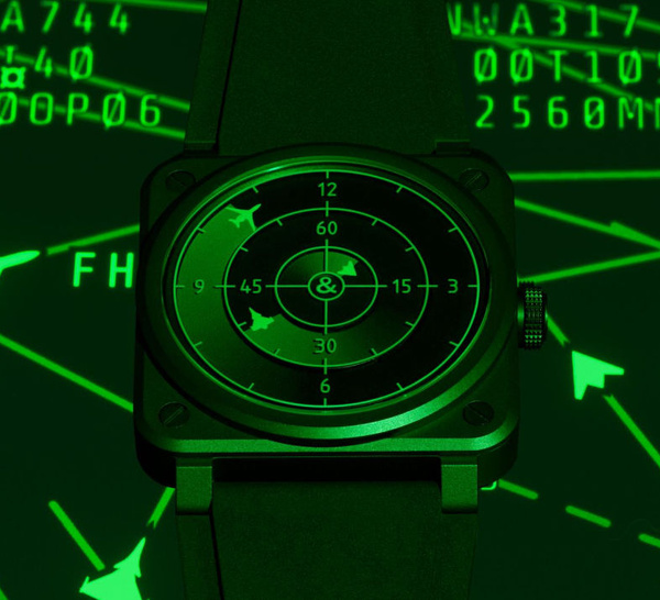 Bell &amp; Ross BR-03 Green Radar Ceramic : trois avions pour donner l'heure