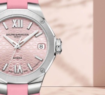 Baume et Mercier : la Riviera automatique de 33 mm se pare de rose