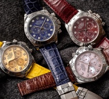 Watchfid : vente d'une exceptionnelle série de 4 Rolex Daytona 16519 aux cadrans de couleur